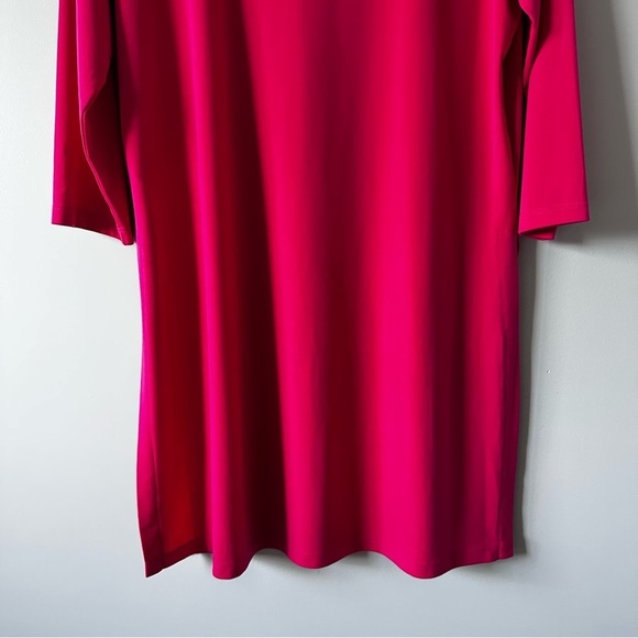 Susan Graver Everyday Women's Dress Tunic Deep Pink Liquid Knit 3/4 Sleeve M - Picture 10 of 10